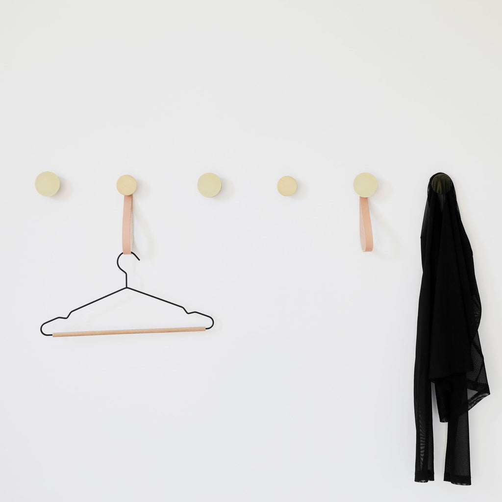Round Beech Wood & Brass Wall Hook