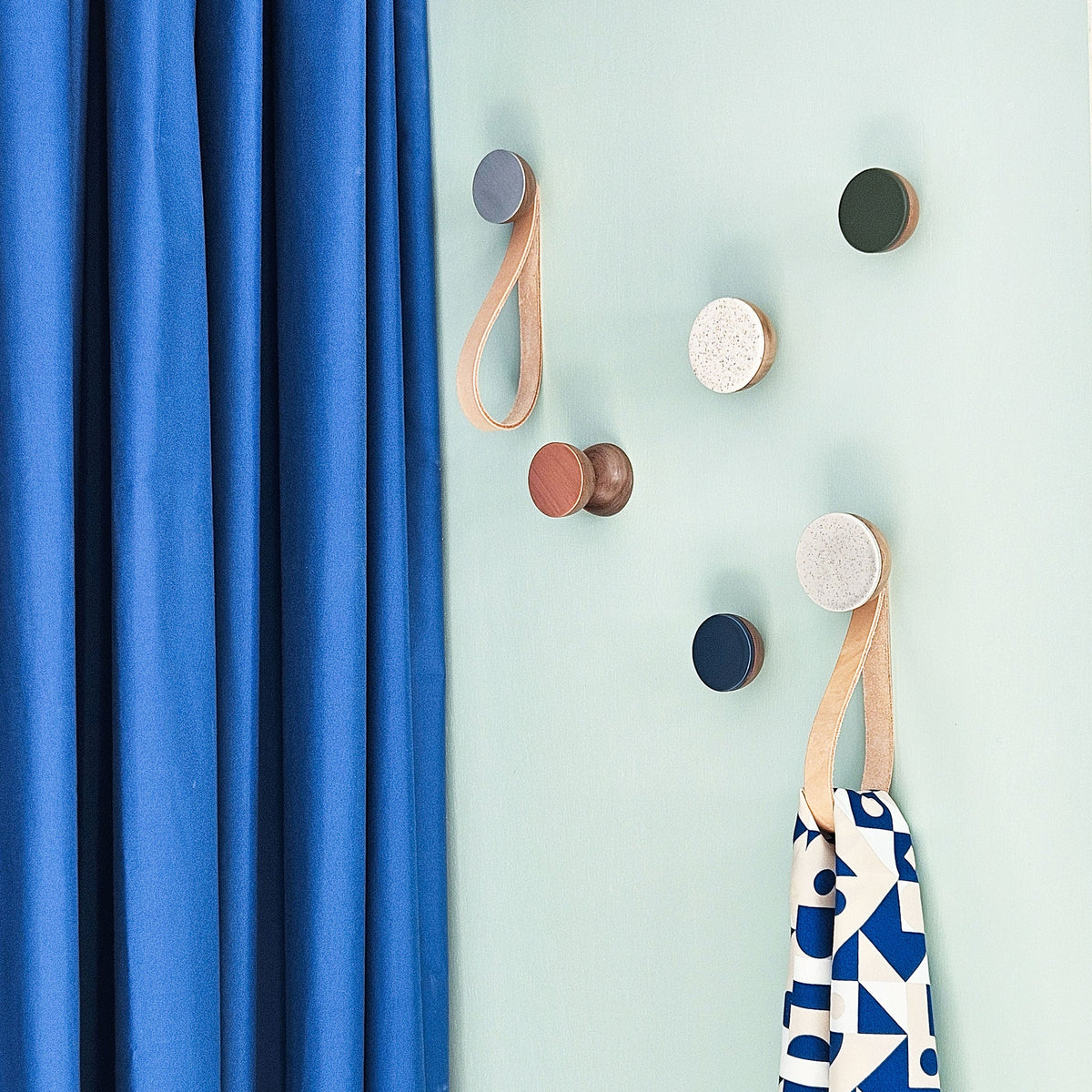 Geometric Walnut Wood & Copper Wall Hook