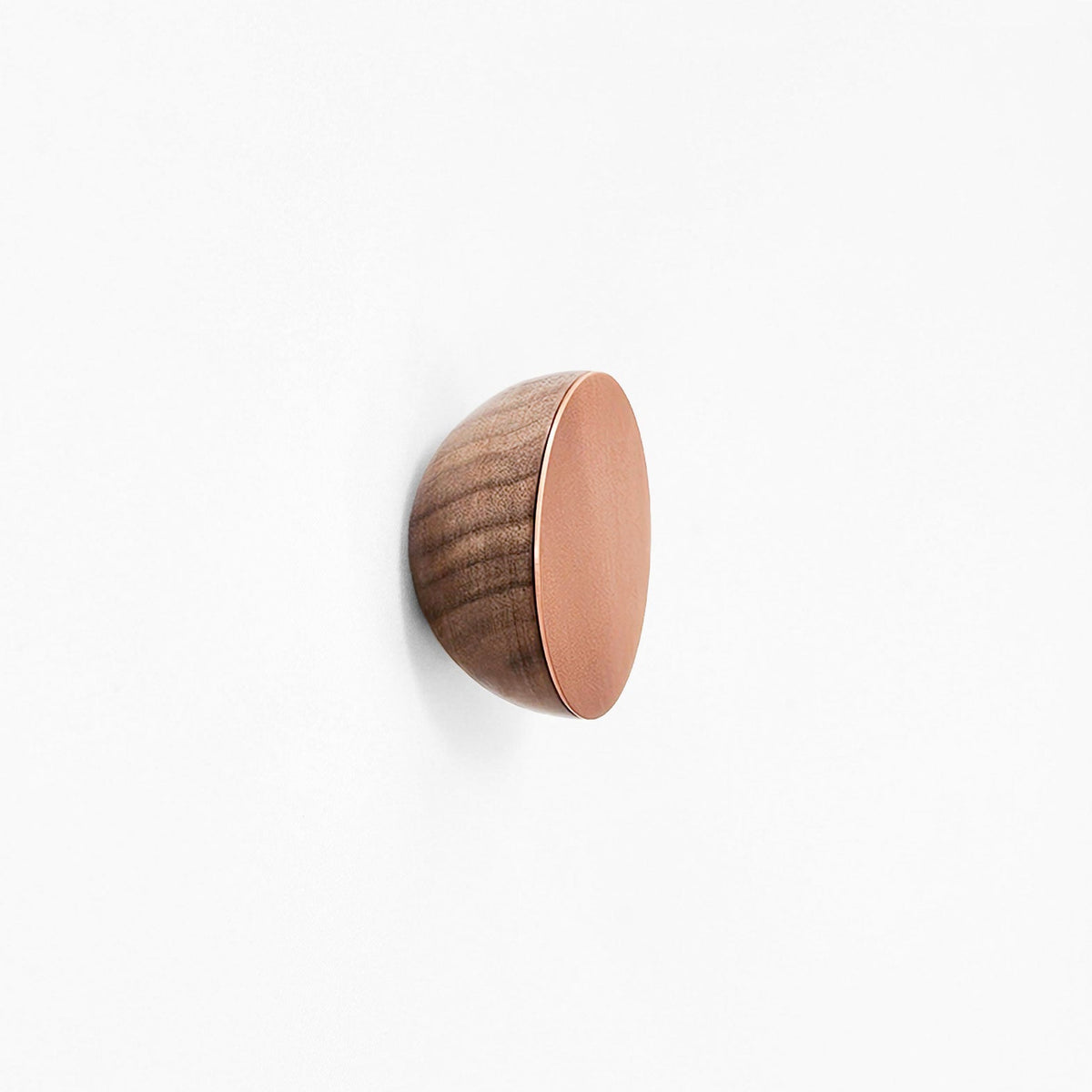 Round Walnut Wood & Copper Wall Hook